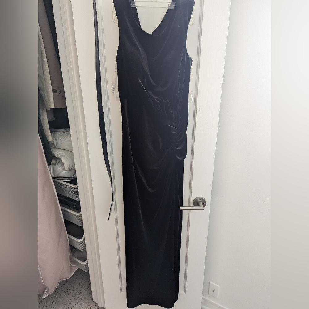 Azazie Black Velvet dress